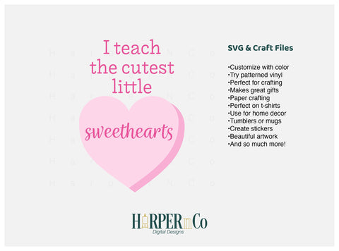 Conversation Heart Teacher SVG PNG Cut EPS File SVG HarperNCo 