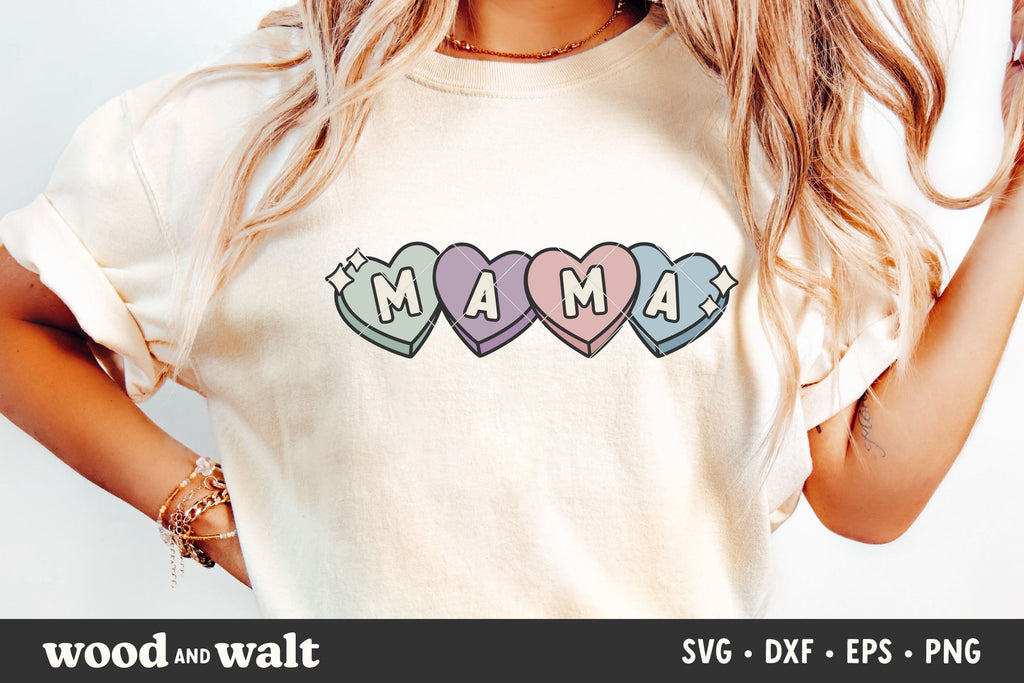 Conversation Hearts Mama Mini SVG | Valentine Mommy And Me SVG - So Fontsy