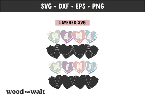 Conversation Hearts Mama Mini SVG | Valentine Mommy And Me SVG SVG Wood And Walt 