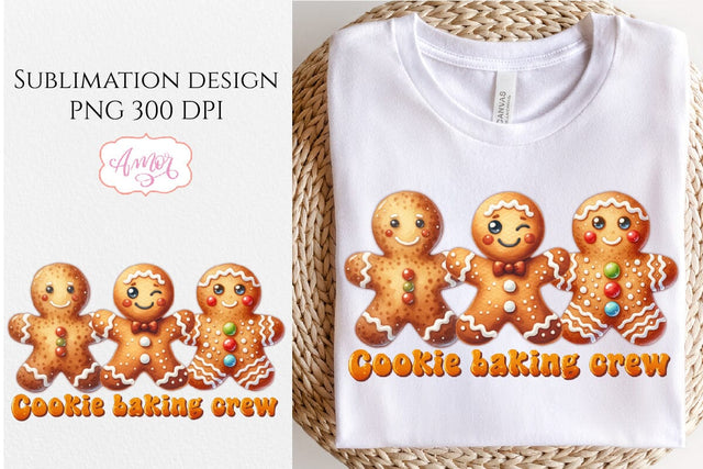Cookie baking crew sublimation design | Gingerbread man PNG Sublimation Amorclipart 