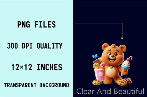 Cookie Bear Sublimation Clipart Bundle Sublimation SVGArt 