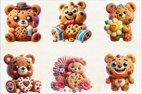 Cookie Bear Sublimation Clipart Bundle Sublimation SVGArt 