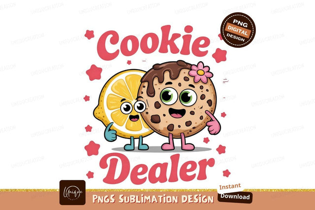 Cookie Dealer Cartoon Sweet Treats Illustration Sublimation Designangry 