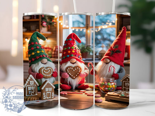 Cookie Gnome Christmas Tumbler, Cookie Holiday Wrap, Festive Gnome Sublimation Design, Cute Christmas Cup, 20Oz Skinny Tumbler Wrap, Whimsical Holiday Mug, Sweet Christmas Cookie Design Sublimation ToriDesigns 