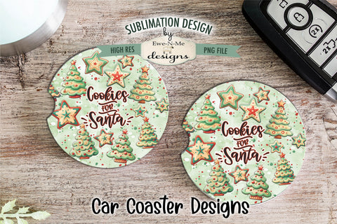 Cookies For Santa Green Holiday Round Sublimation Design PNG Sublimation Ewe-N-Me Designs 