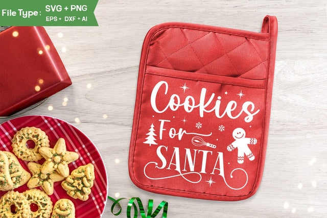 Cookies For Santa Pot Holder Svg, Christmas SVG Design, Christmas Pot Holder Svg Design,SVGs,Quotes and Sayings,Food & Drink,On Sale, Print & Cut SVG DesignPlante 503 