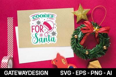 Cookies For Santa sticker Svg design SVG designmaster24 