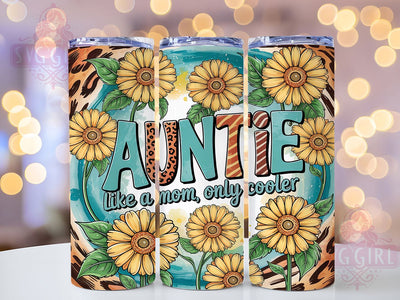 Cool Auntie Sunflower 20oz Tumbler Wrap, Like A Mom Only Cooler, Sunflower Tumbler Design, 20oz Sublimation Wrap, Cool Aunt Gift, Floral Auntie Cup, Fun Family Tumbler Sublimation SvggirlplusArt 