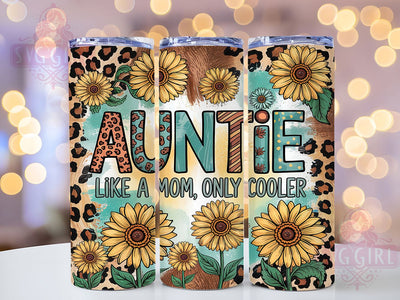 Cool Auntie Sunflower 20oz Tumbler Wrap, Like A Mom Only Cooler, Sunflower Tumbler Design, 20oz Sublimation Wrap, Cool Aunt Gift, Floral Auntie Cup, Fun Family Tumbler Sublimation SvggirlplusArt 