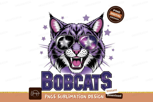 Cool Bobcat Star Sunglasses Sublimation Png Sublimation Designangry 