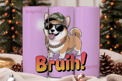 Cool Bruh Dog 20oz Tumbler Wrap Sublimation DesignSVG 