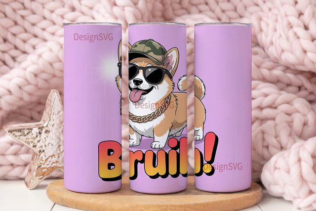 Cool Bruh Dog 20oz Tumbler Wrap Sublimation DesignSVG 