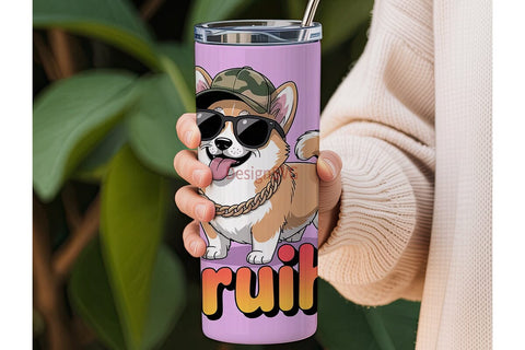 Cool Bruh Dog 20oz Tumbler Wrap Sublimation DesignSVG 