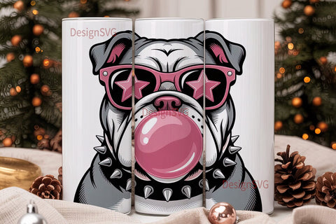 Cool Bulldog Bubblegum 20oz Tumbler Sublimation DesignSVG 
