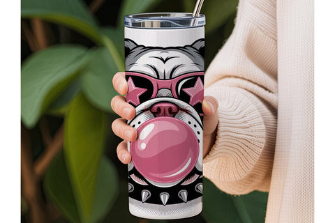 Cool Bulldog Bubblegum 20oz Tumbler Sublimation DesignSVG 