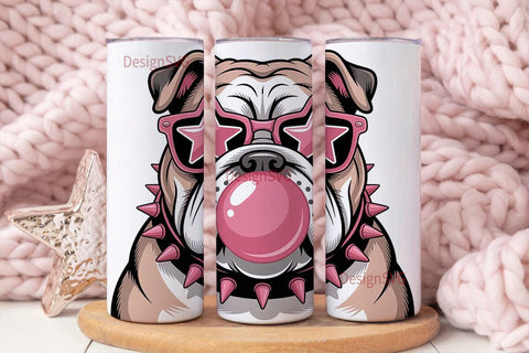 Cool Bulldog Bubblegum 20oz Tumbler Sublimation DesignSVG 