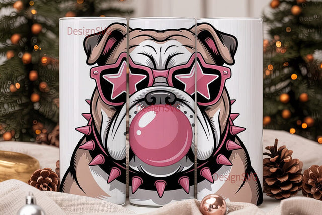 Cool Bulldog Bubblegum 20oz Tumbler Sublimation DesignSVG 