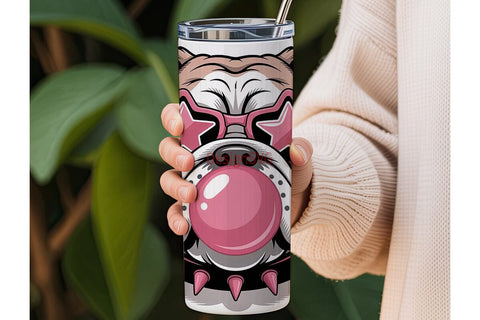 Cool Bulldog Bubblegum 20oz Tumbler Sublimation DesignSVG 