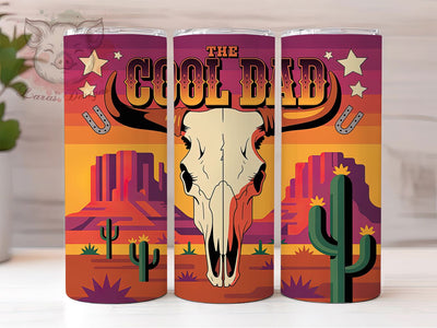 Cool Dad Quote 20oz Tumbler Wrap, Bull Skull Design, Western Dad Gift, Father’s Day Gift, Rustic Style, 20oz Tumbler Wrap, Sublimation PNG Sublimation Lara' s Designs 