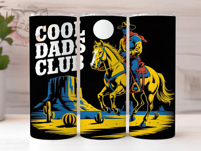 Cool Dads Club 20oz Tumbler Wrap, Cowboy Dad, Western Style, Funny Dad Quote, Father’s Day Gift, 20oz Tumbler Wrap, Sublimation PNG Sublimation Lara' s Designs 
