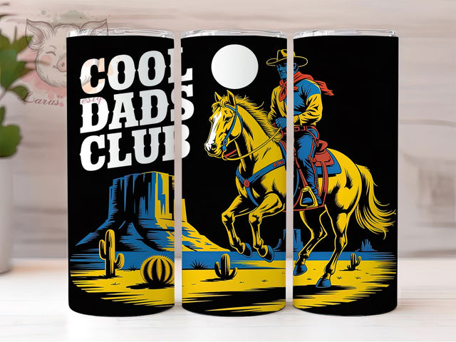 Cool Dads Club 20oz Tumbler Wrap, Cowboy Dad, Western Style, Funny Dad Quote, Father’s Day Gift, 20oz Tumbler Wrap, Sublimation PNG Sublimation Lara' s Designs 
