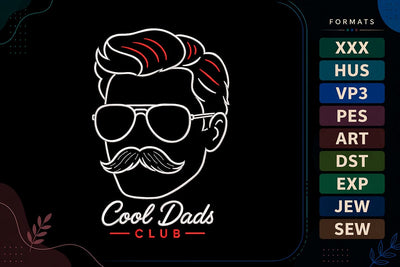 Cool Dads Club Father's Day Embroidery Design Embroidery/Applique DESIGNS sg embroidery 