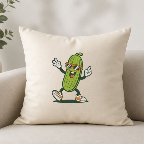 Cool Dancing Pickle Embroidery Design – Funny Pickle Character Machine Embroidery File, Cute Food Cartoon Design Embroidery/Applique DESIGNS PatternFeed8 