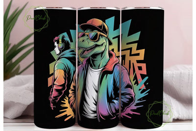 Cool Dinosaur Graffiti 20oz Tumbler Wrap Sublimation PixelChick 