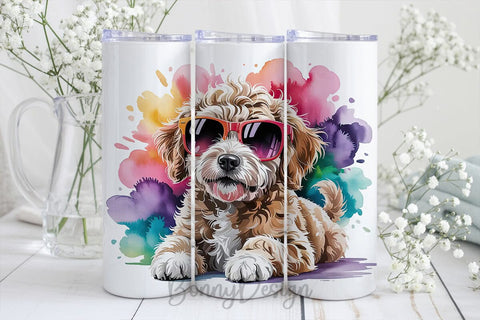 Cool Doodle Dog 20oz Tumbler Wrap SVG DesignSVG 