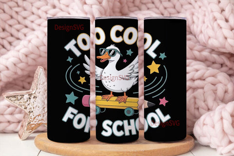 Cool Duck for School 20oz Tumbler Sublimation DesignSVG 
