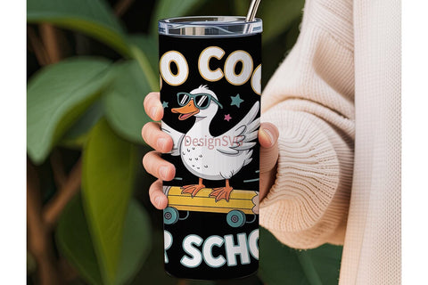 Cool Duck for School 20oz Tumbler Sublimation DesignSVG 