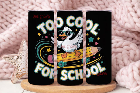 Cool Duck for School 20oz Tumbler Sublimation DesignSVG 