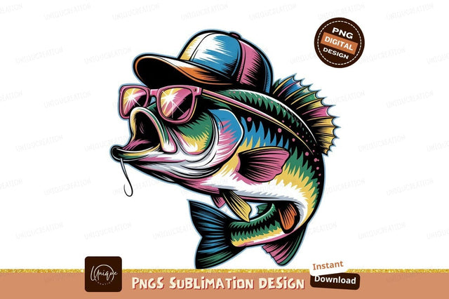 Cool Fish Wearing Cap And Glasses Sublimation Designangry 