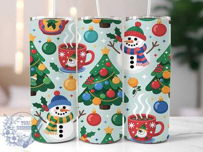Cool Frosty Snowman Christmas Tumbler, Christmas Holiday Wrap, 20oz Tumbler Sublimation, Frosty Winter Design, Festive Snowman Sublimation, Cute Holiday Tumbler, Cozy Christmas Wrap Sublimation ToriDesigns 