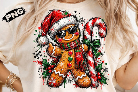 Cool Gingerbread Man Sublimation PNG Design SVG DesignDestine 