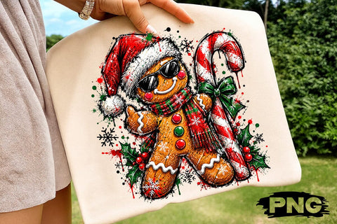 Cool Gingerbread Man Sublimation PNG Design SVG DesignDestine 