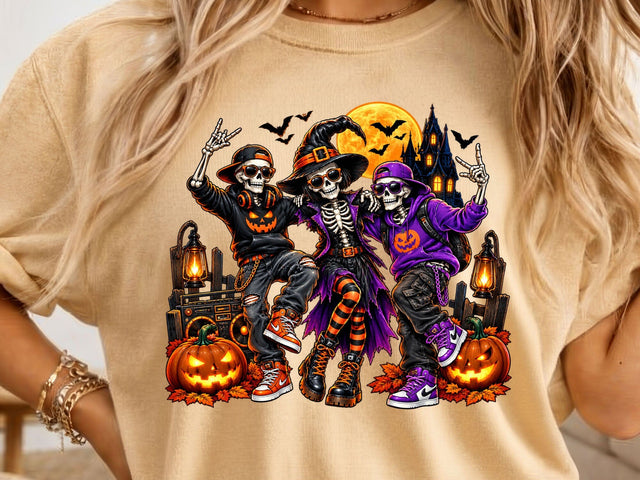 Cool Halloween Skeletons Sublimation PNG SVG artprintfile 