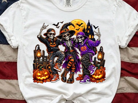 Cool Halloween Skeletons Sublimation PNG SVG artprintfile 
