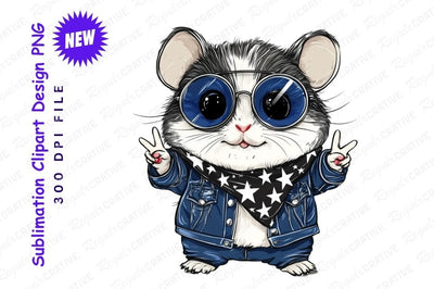 Cool Hamster With Glasses And Denim Outfit Sublimation Regulrcrative 