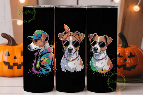 Cool Jack Russell 20oz Tumbler Wrap Sublimation PixelChick 