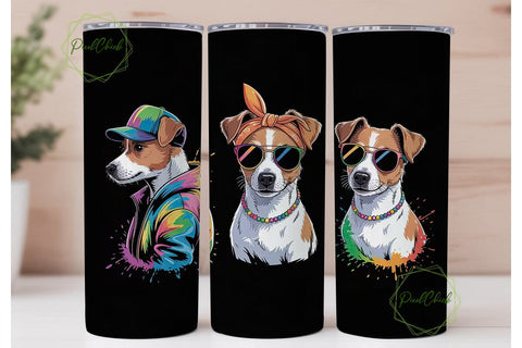 Cool Jack Russell 20oz Tumbler Wrap Sublimation PixelChick 
