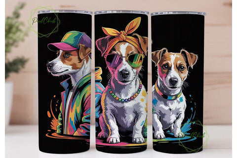 Cool Jack Russell 20oz Tumbler Wrap Sublimation PixelChick 