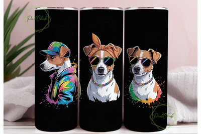 Cool Jack Russell 20oz Tumbler Wrap Sublimation PixelChick 