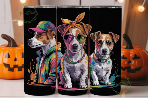 Cool Jack Russell 20oz Tumbler Wrap Sublimation PixelChick 