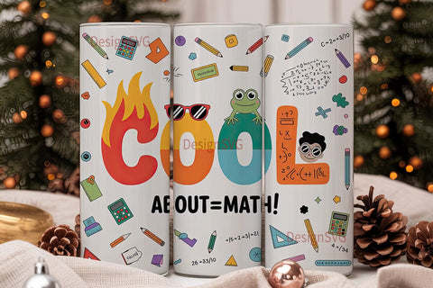 Cool Math Tumbler Wrap PNG Sublimation DesignSVG 