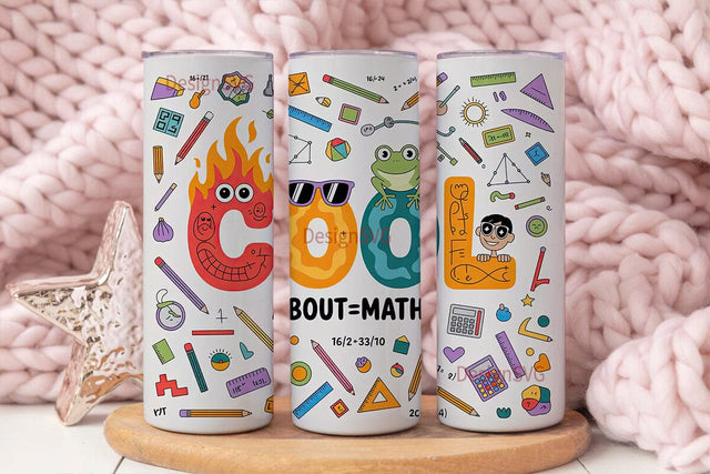 Cool Math Tumbler Wrap PNG Sublimation DesignSVG 