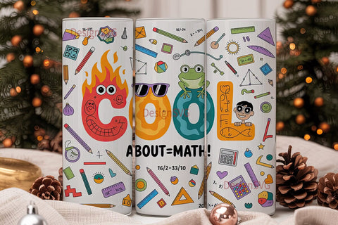 Cool Math Tumbler Wrap PNG Sublimation DesignSVG 