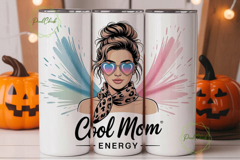 Cool Mom 20oz Tumbler Wrap Sublimation PixelChick 