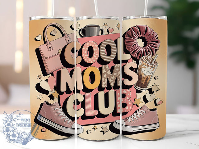 Cool Moms Club 20oz Tumbler, Mom Life, Cool Moms Club, 20oz Tumbler Wrap, PNG Sublimation Design, Happy Mother's Day, Gift For Mom Sublimation ToriDesigns 