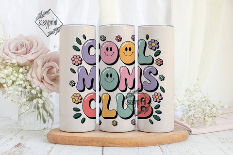 Cool Moms Club 20oz Tumbler Wrap Sublimation sassyprint 